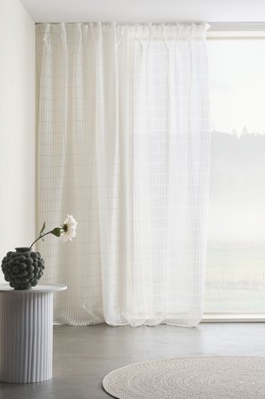 Jotex - Gardin Med Multifunksjonsbånd 1 Lengde - Ekstra Bred Naturhvit - NILA - Kjøp Multifunksjonsgardiner hos Jotex