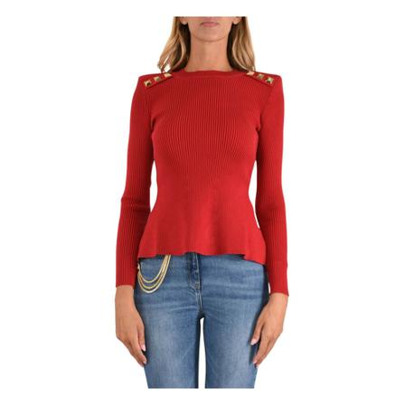 Elisabetta Franchi, Sweatshirts Czerwony, Kobieta, Rozmiar: M
