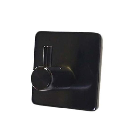 Vintage rostfri krok, stansfri, starkt självhäftande krok, vattentät, återanvändbar krok, duschkrok, badrumshängare för handduk, svamp, badrock (svart