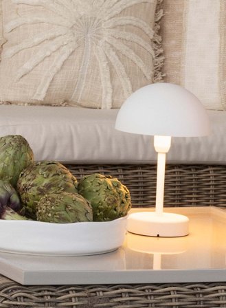 Ellen to-go oppladbar bordlampe - hvit