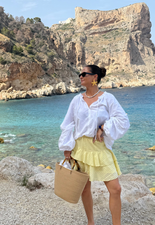 BUBBLEROOM-Broderie Anglaise Frill Skirt-M