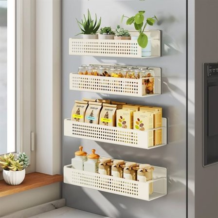 Magnetiska kryddhyllor i metall 4-pack