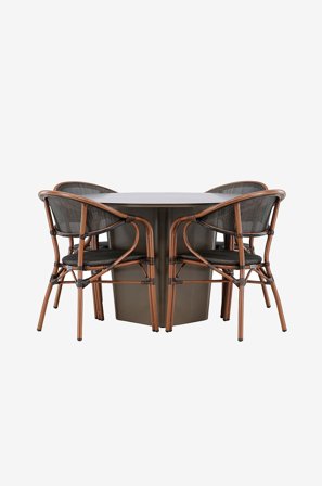 Venture Home - Santa Fe Spisesæt med stole Vila - Sort - Spisegrupper - Fra Homeroom