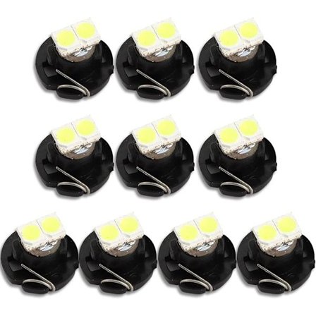 10-pack 2 T4.2 LED-lampor, SMD 1210, 20LM - Extremt ljusstarkt instrumentpanel i bilen, vitt 6500K