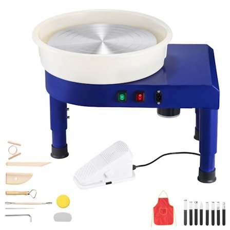 35 cm drejeskive - Duoku - Justerbar hastighed fra 60 til 300 omdr./min - Aftagelig skål - Højdejusterbar fod - Blå