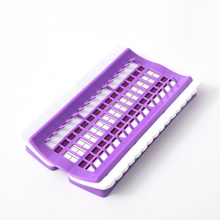 Embroiderytrådsorganisator med 30 positioner i plastik og skum til korssting, til brug som trådorganisator