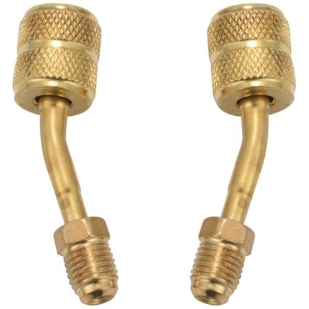 R410a Adapter 5/16 Tommer SAE Hun-Hurtigkoblinger Til 1/4 Tommer SAE Han-Flare, 2 Stk 45 Graders Vinkel (forvirrende)-yuhao