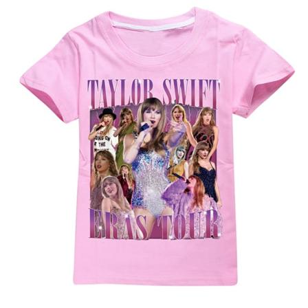 Taylor Swift Ears Tour -painettu T-paita lapsille ja teini-ikäisille, musiikkikonsertin yläosat, T-paita, paita, vaaleanpunainen Pink 140 cm