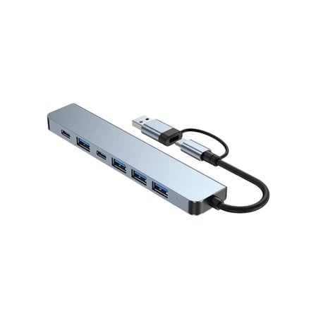 Usb C Hub 7 i 1 mångsidig dockningsstation för bärbar dator Bekväm multiportadapter för bärbar dator 5 Gbps expansionsdocka YEMAESRE