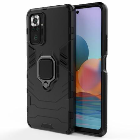 Xiaomi Redmi Note 10 Pro - Hybrid Armor Ring Skal - Svart Svart