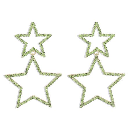 Sexiga mode strass örhängen pentagram dubbelskiktad personlighet mode temperament örhängen