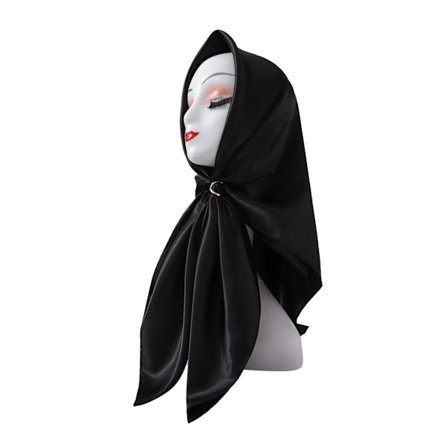 Huvudduk, stor fyrkantig scarf, enfärgad silkesscarf, dam simulerad sidenfärg, satinsatin, centralasiatisk scarf