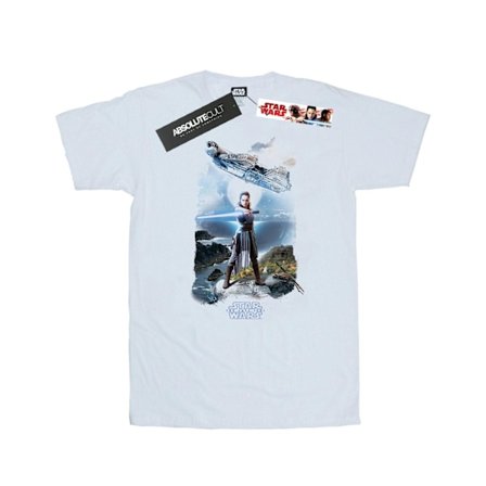 Star Wars The Last Jedi Rey Falcon T-shirt för män, vit, storlek M