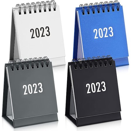 4 stk Mini Skrivebords Kalender 2022-2023 August 2022 til Desember 2023 Liten Månedlig Skrivebords Kalender 2023 Flip Stående Skrivebords Kalender 