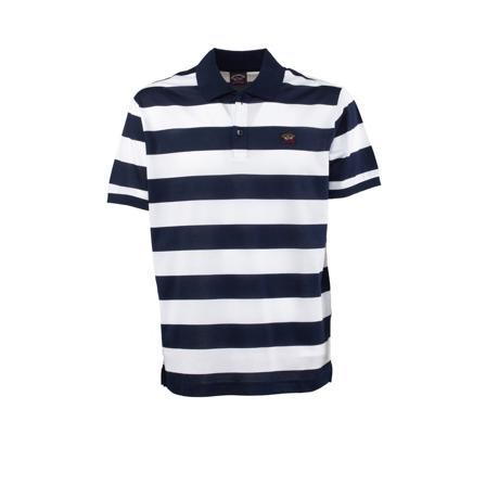 Paul & Shark, Striped Polo in organic cotton Blauw, Heren, Maat:XL