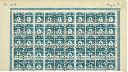 Danmark - Arkdel med 50 postfriske mærker AFA 80