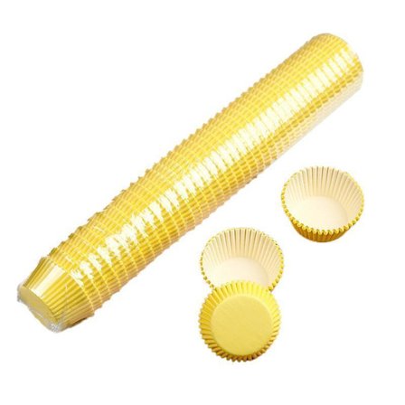 1000 kpl muffinssivuokia, paperiset leivontakupit, rasvankestävät vuoat, keltainen - 1000 kpl