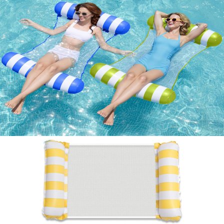 Hängmatta Pool Flyter Vuxna, 4-i-1 Multifunktionella Uppblåsbara Pool Flyter PVC Vatten Hängmatta Lounge Flytleksaker