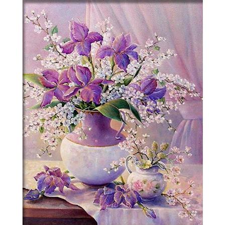 Full 5d Diy Diamond Painting Cross Stitch Room Vase Mosaic Brode Som På Bilden 1 40x50cm