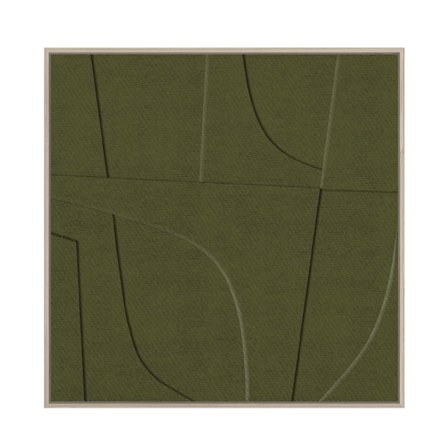 Koristeellinen oliivinvihreä MDF-seinätaulu, 77x77 cm