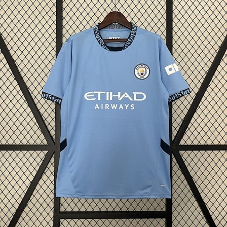 Sæson 2425 Manchester City F.C. Kortærmet Fodboldtrøje Hurtigtørrende Åndbart Sportstøj