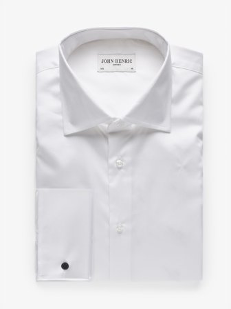 John Henric Men's Weißes Hemd Slim Fit Size 42