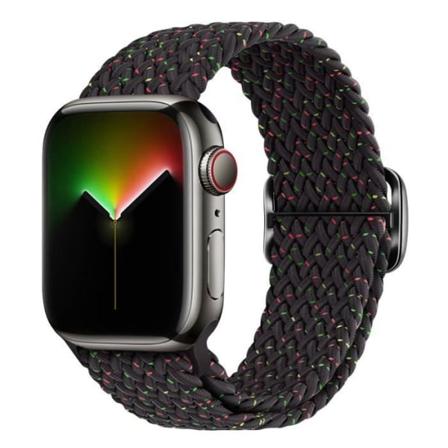Rem till Apple Watch 41mm / 40mm / 38 mm Svart flätad nylon med mönster Svart