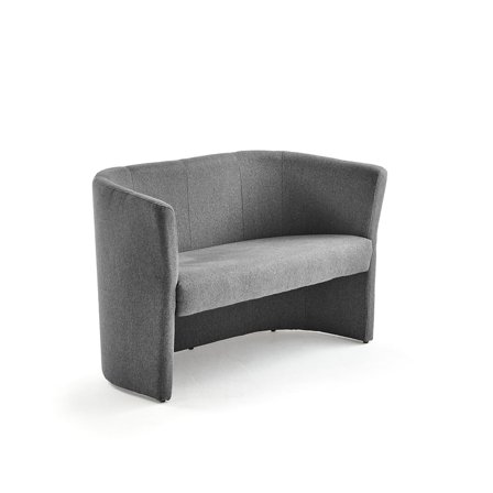 Sofa, 2-seter, stoff, mørk grå