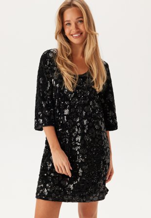 Object Collectors Item - Objemine Lo 3/4 SHORT DRESS SH - Black - Kläder - - Bubbleroom