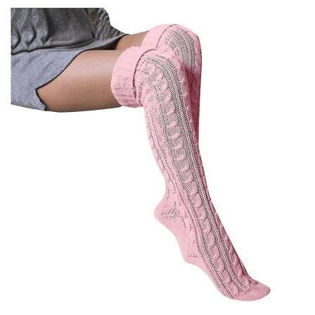 Damesokker Lange Bomulls Varme Lår Høy Over Kneet Strikket Lang Sexy Stock Pink