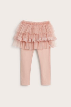 Newbie | Legginsy ze spódnicą tiulową | Różowy