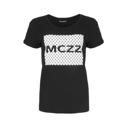 Maicazz, geprint t-shirt Sira Zwart, Dames, Maat:M
