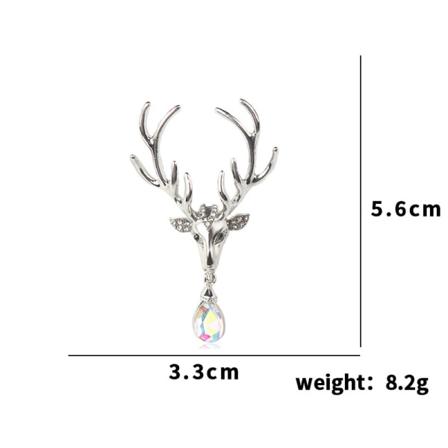 Djurbrosch för män och kvinnor Deer Head - Metal Simple Needle