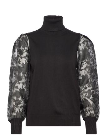 Anniemw Knit Rollneck Blus Långärmad Svart My Essential Wardrobe