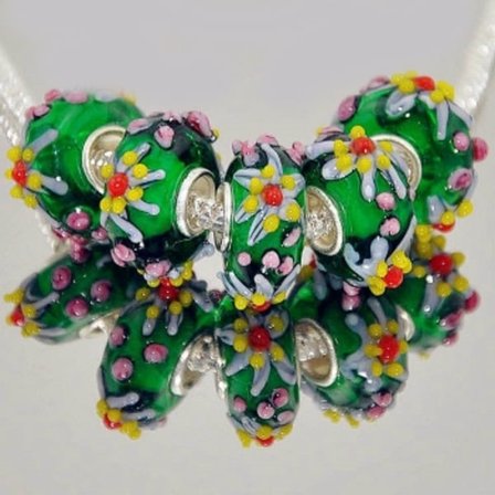 Murano Glas Pärlor Europeiska Berlock Armband 2 st