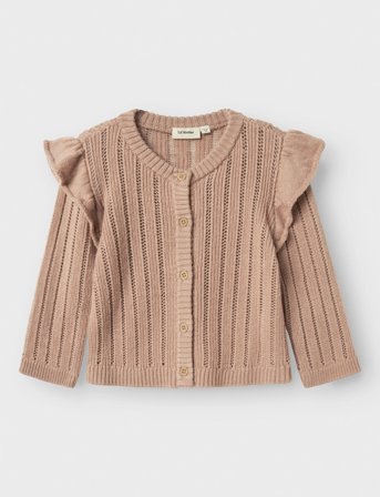 Lil'Atelier Nmfnomo Wool Ls Knit Card Lil - Beige - 92