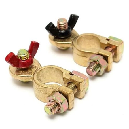 2 stk. batteripolklemme messing klips kobberklemme for bil