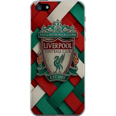 Yhteensopiva Puhelinkuori Apple Apple iPhone 5 Liverpool Football Clubin tunnus, jossa You'll Never Walk Alone voimakkaassa graafisessa suunnittelussa