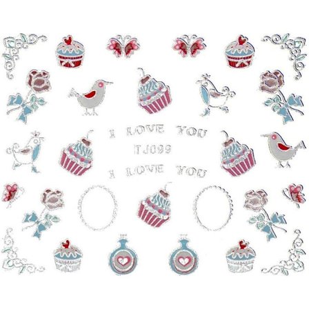 Vanddekaler - Cupcakes - TJ099 - Til negle