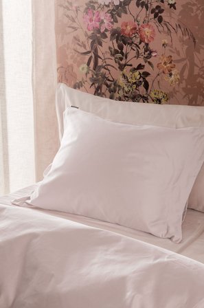 Staycation - Pudebetræk Fancy i bomuldssatin - Hvid - Hovedpuder - 50X90 - Fra Homeroom