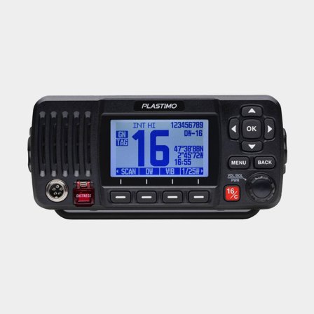 Fast VHF-radio Plastimo FX-500+, med intern GPS-antenn & DSC