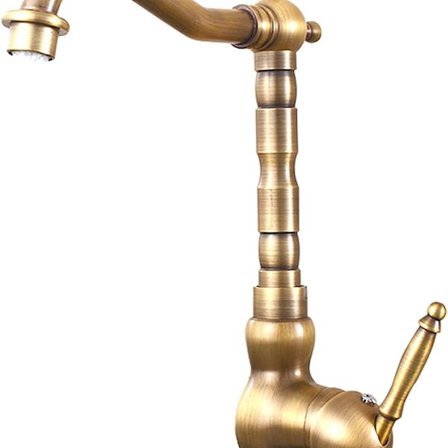 Antikt Mässingsköksblandare Retro Köksblandare Rotationsbrytare Borstad