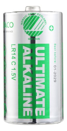 Deltaco Ultimate batteri - Svaneøkomerket - 10 x LR14 / C type - Alkalisk