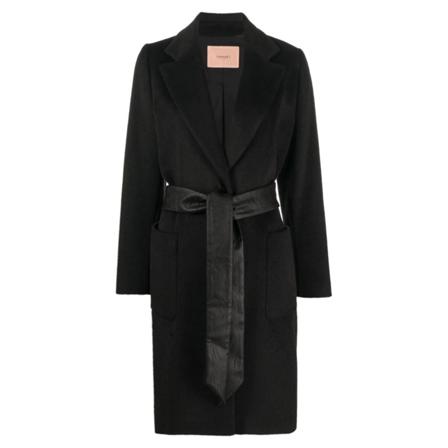 Twinset, Belted Coats Zwart, Dames, Maat:XS