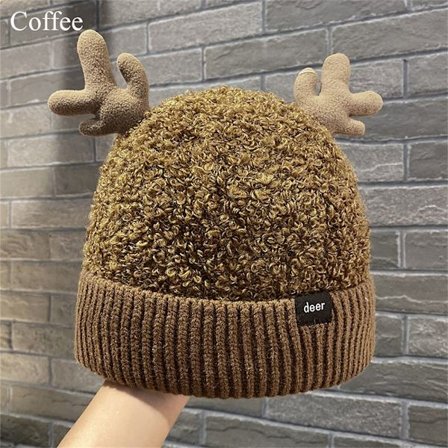 Stickad mössa Beanies KAFFE