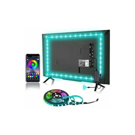 LED-slinga, LED-slinga, LED-bakgrundsbelysning för TV, Musiksynkronisering, RGB Bluetooth-app, 3 knappar, 4M