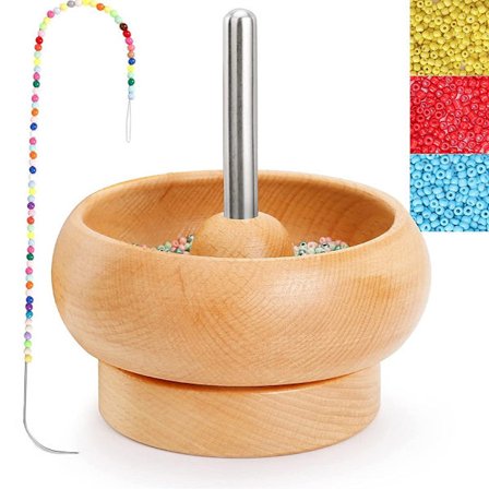 Perletråder til smykkefremstilling - Drejer nemt træ- og lerperler - Leveres med 1 stor perlenål og 30g farverige perler