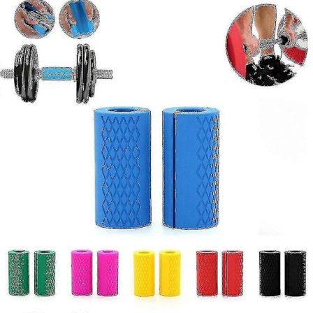 2 st Dumbbellgrepp Stånggrepp Tjockt Stångadapter Fet Grepp Vikt Stånggrepp Viktlyftningsstånggrepp-färgblå
