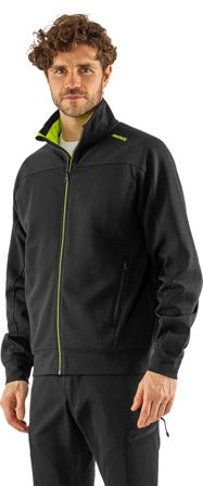 Fristads Herr Sweatshirt-jacka 7552 GSM, Svart/Neongul