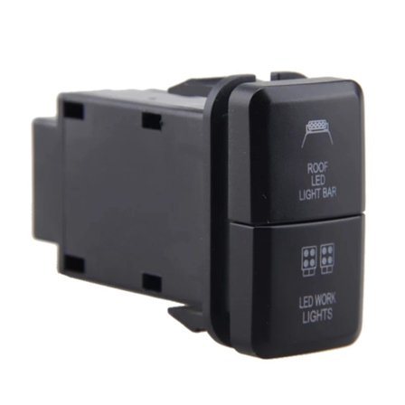 12V Bil Dobbel LED Lys Bar Blå/Grønn På-Av Trykknapp Kompatibel med Toyota Prado Reiz Hilux Landcruiser